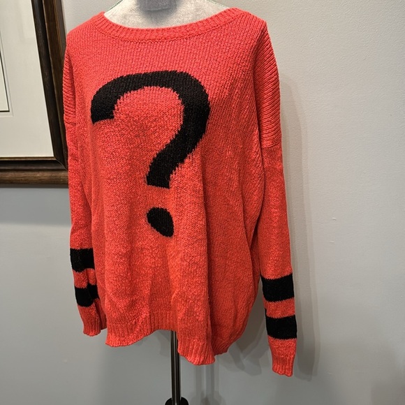 Karen Brooks question mark vintage rare sweater XL - Picture 2 of 10